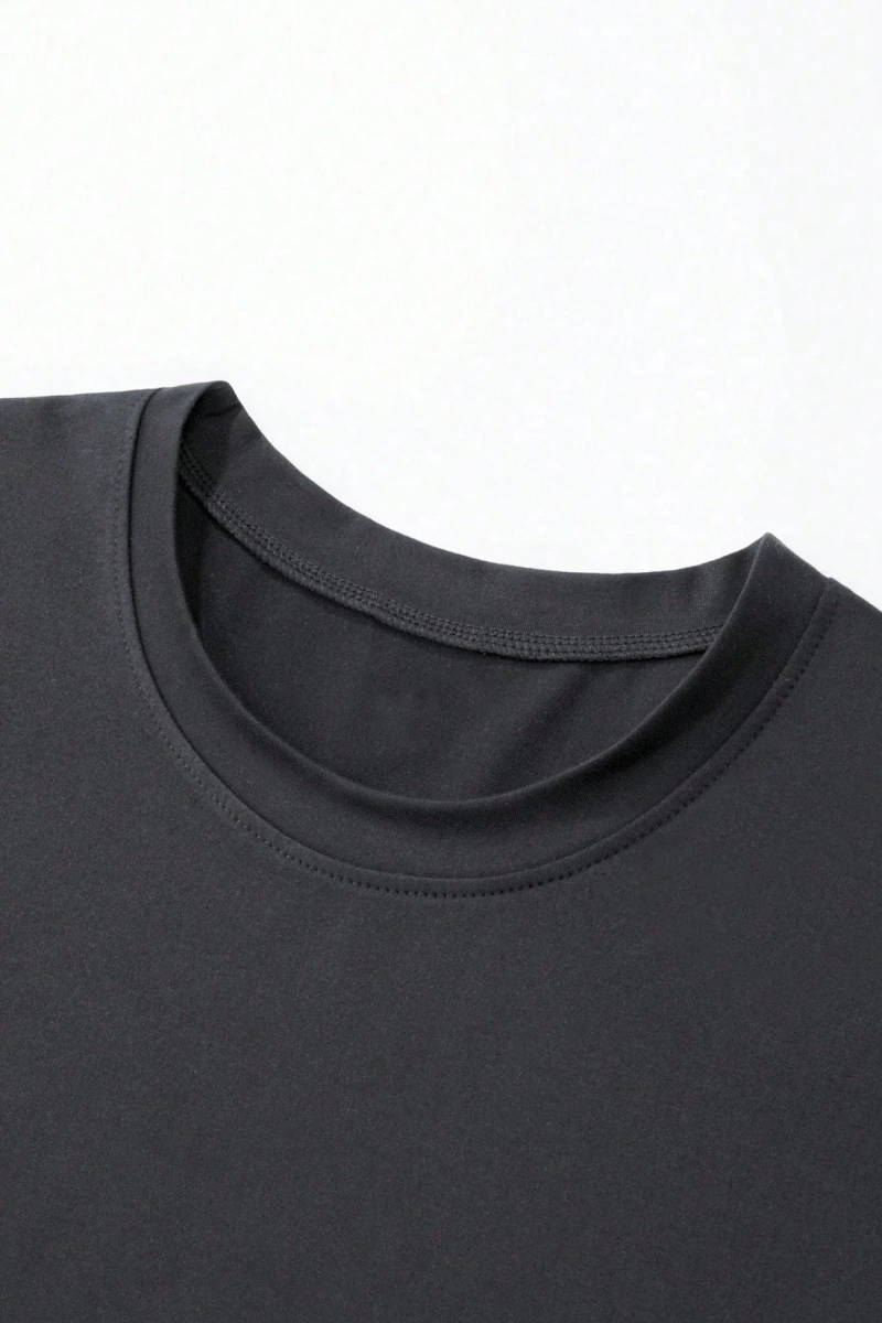 Erkek Rahat Minimalist Mektup Baskılı Beyaz Yuvarlak Yaka Kısa Kollu Tişört