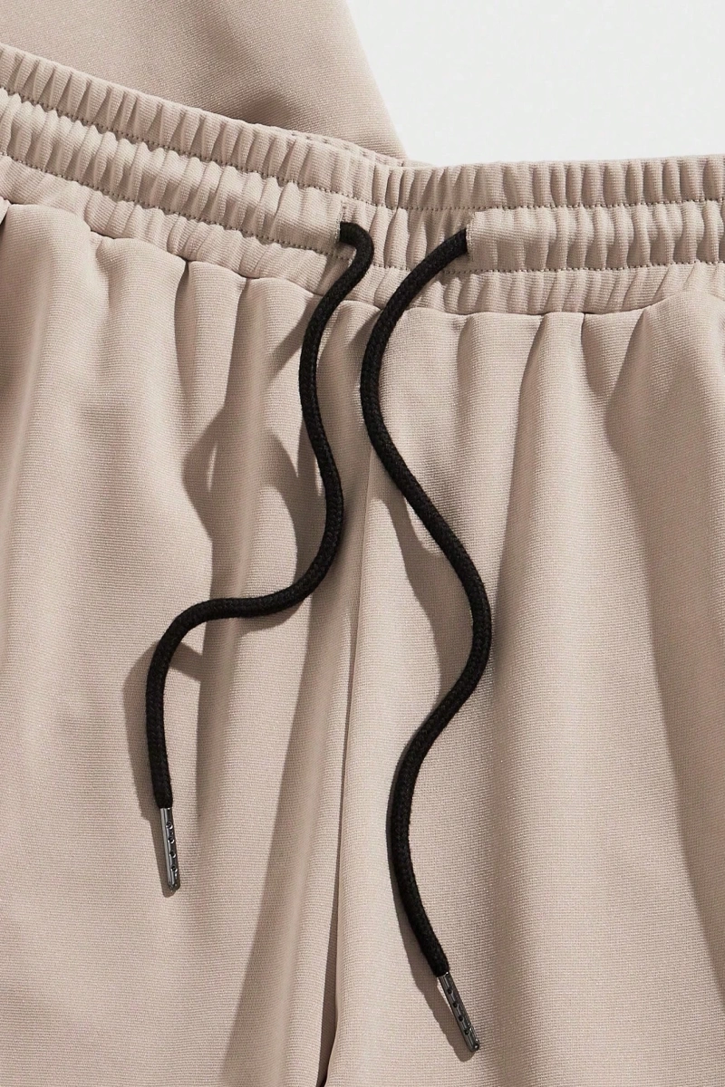 Erkek Rahat Örgü Slim Fit Mürettebat Yaka Kısa Kollu Tişört ve Orta Bel
