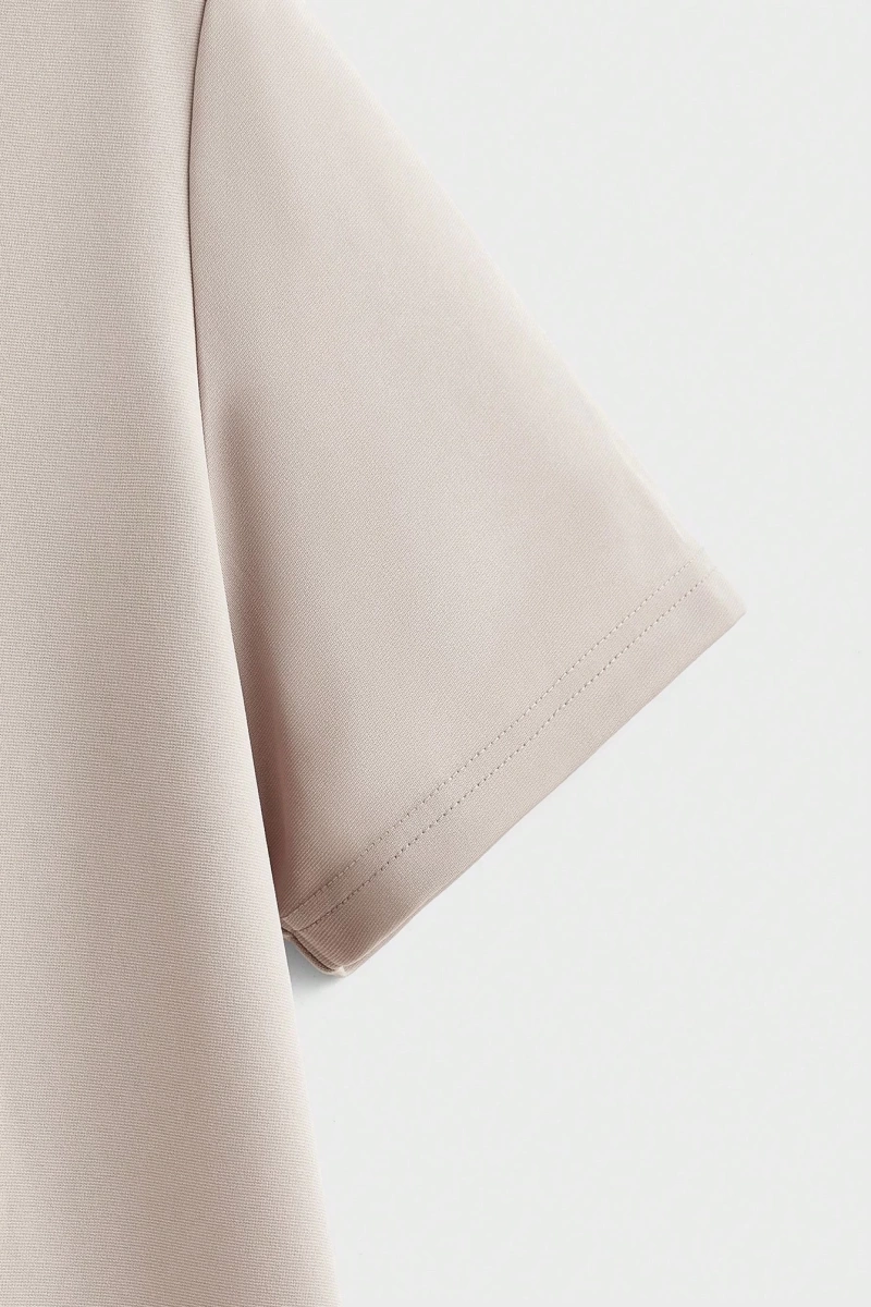 Erkek Rahat Örgü Slim Fit Mürettebat Yaka Kısa Kollu Tişört ve Orta Bel
