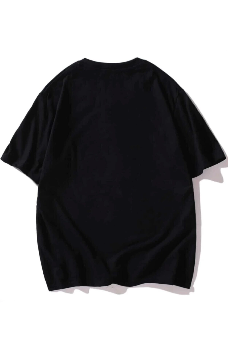 Erkek Siyah T-shirt Tokyo Baskılı Oversize Tişört