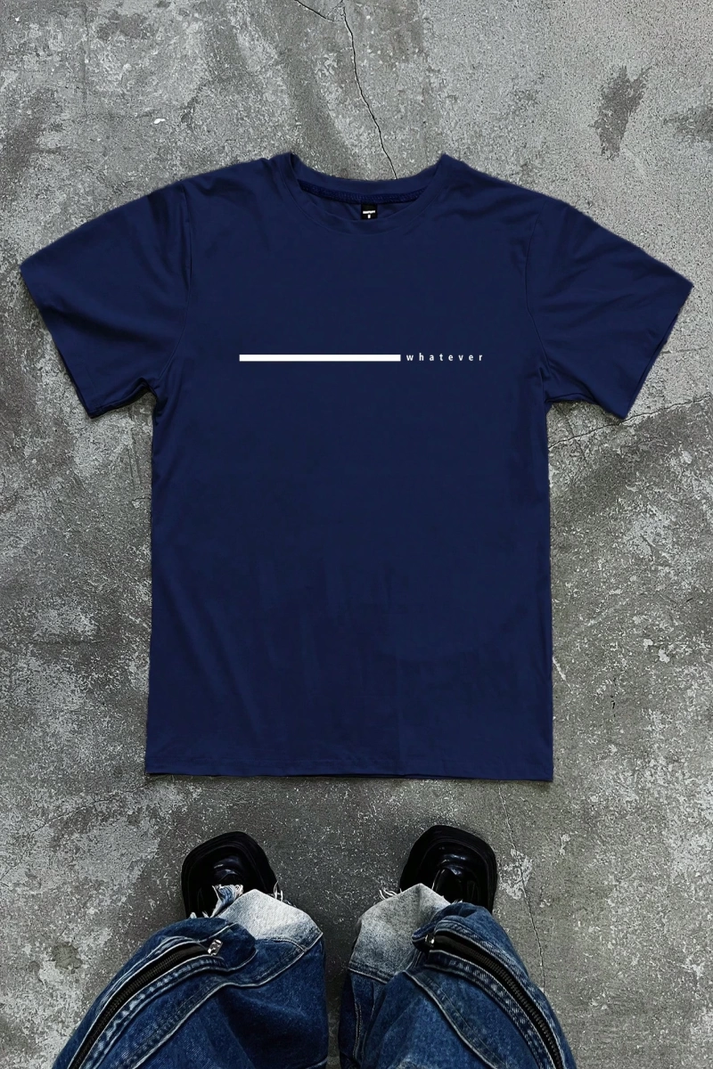Erkek Slim Fit Harfli Grafik Baskılı Mürettebat Yaka Kısa Kollu Günlük Tişört