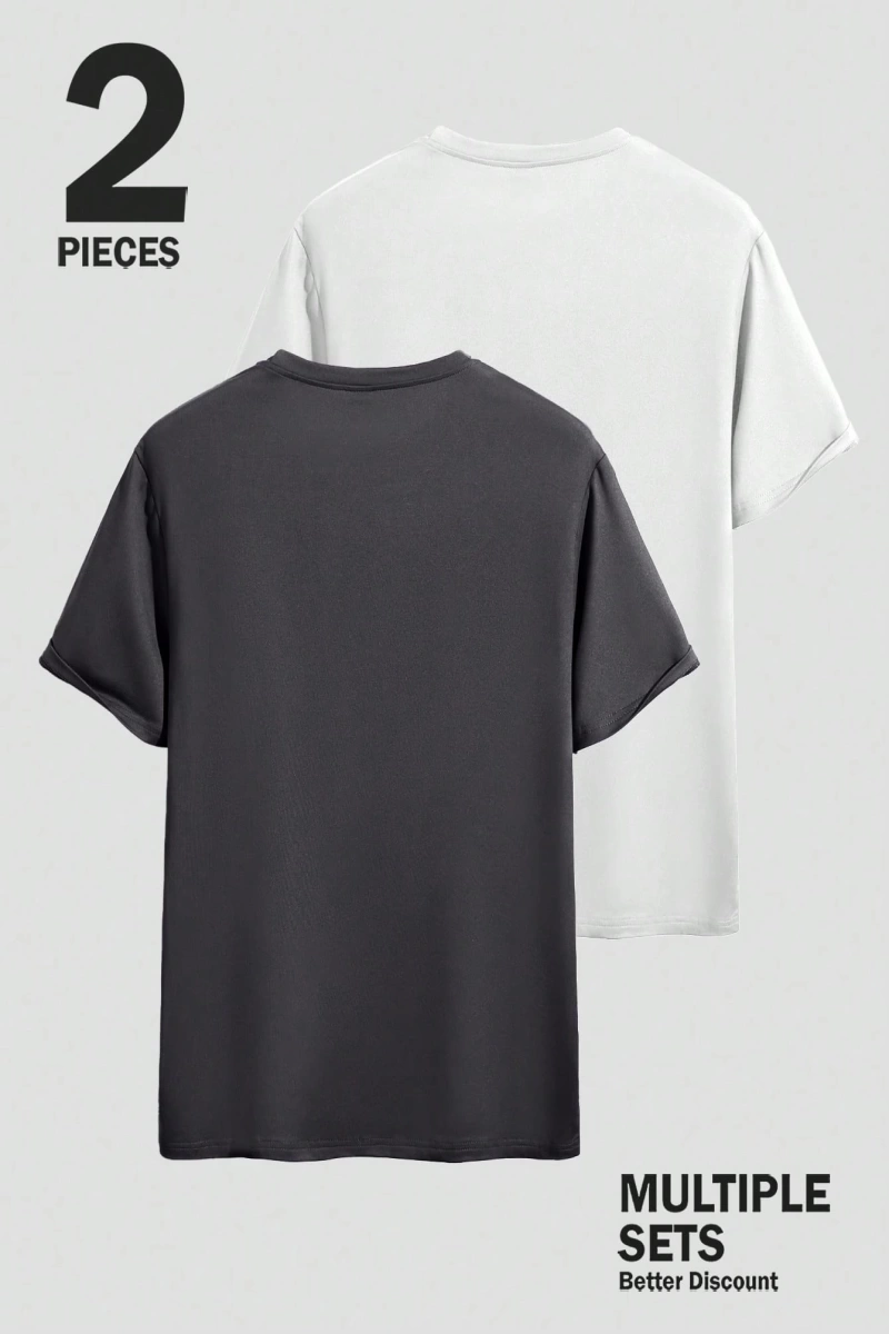 Erkek Slim Fit Yuvarlak Yaka Kısa Kollu Tişört, Yaz İçin Moda