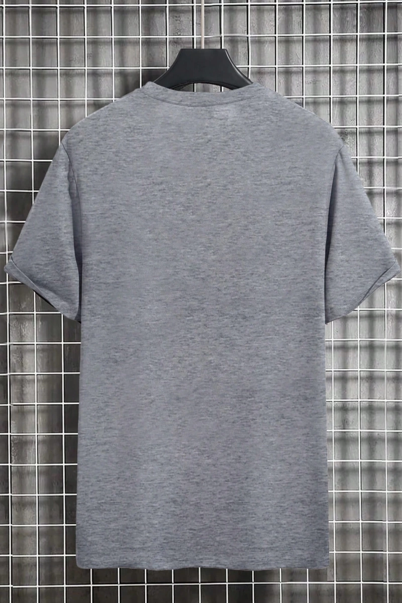 Erkek Slim Fit Yuvarlak Yaka Kısa Kollu Tişört, Yaz İçin Moda