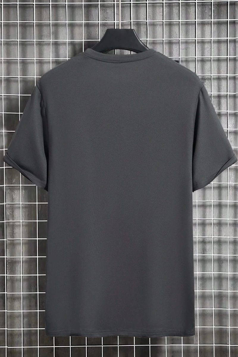 Erkek Slim Fit Yuvarlak Yaka Kısa Kollu Tişört, Yaz İçin Moda