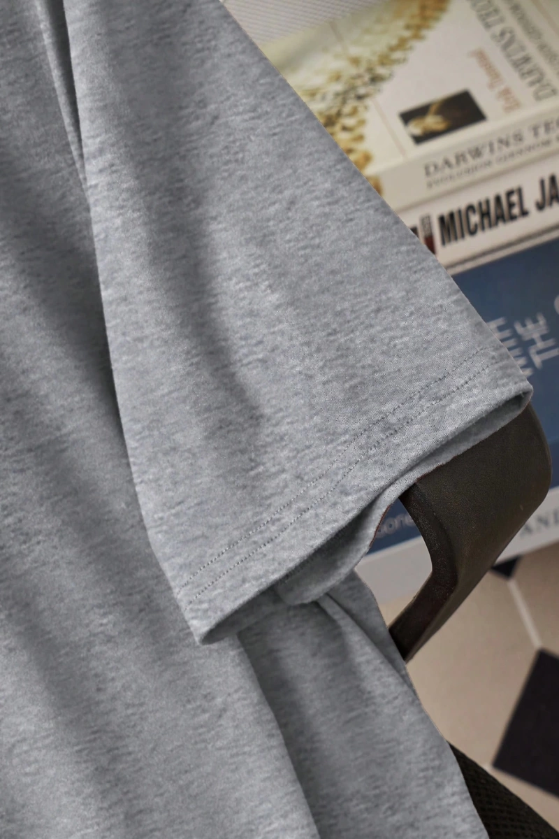 Erkek Slim Fit Yuvarlak Yaka Kısa Kollu Tişört, Yaz İçin Moda