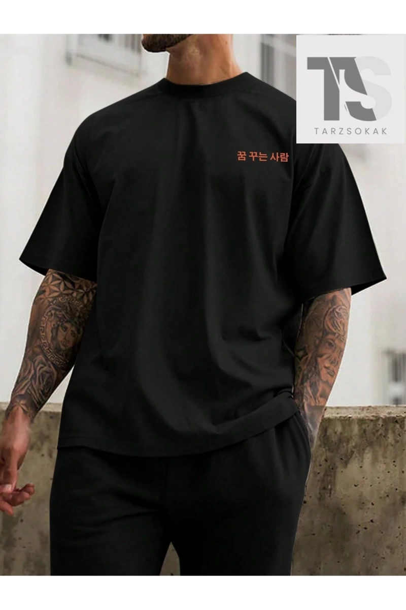 Erkek Slogan Baskılı T-Shirt