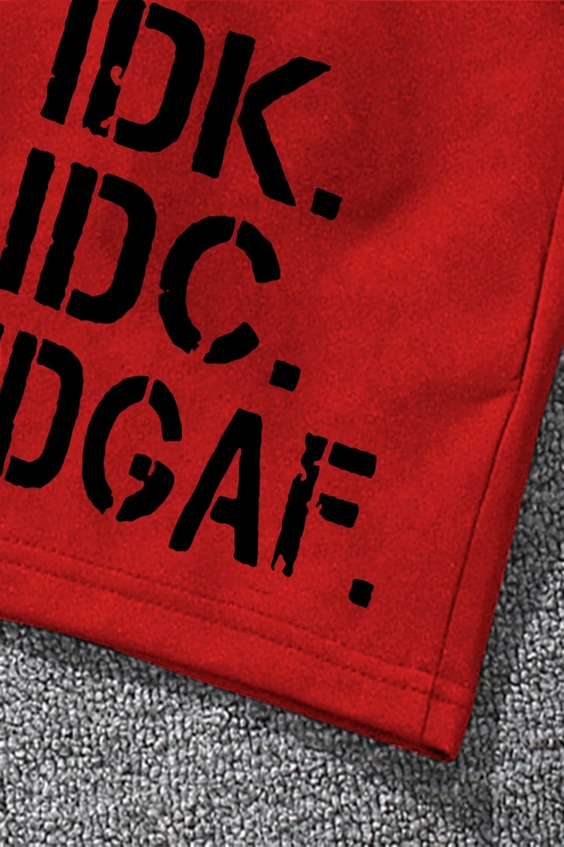 Erkek Slogan Grafik Bağcıklı Bel Şortu Grafik Dışarı Çıkma Moda Bağcıklı Şort