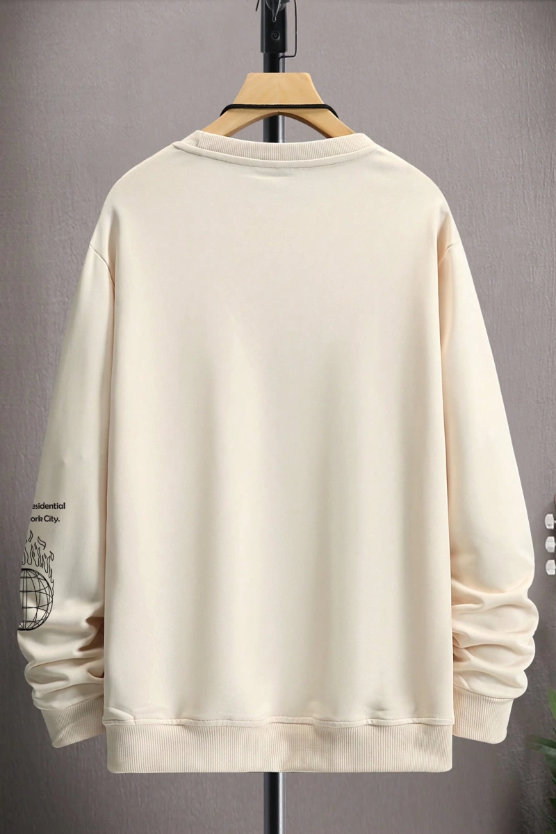 Erkek Slogan Grafik Sweatshirt