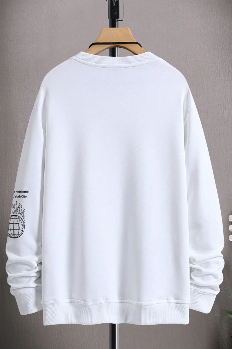 Erkek Slogan Grafik Sweatshirt