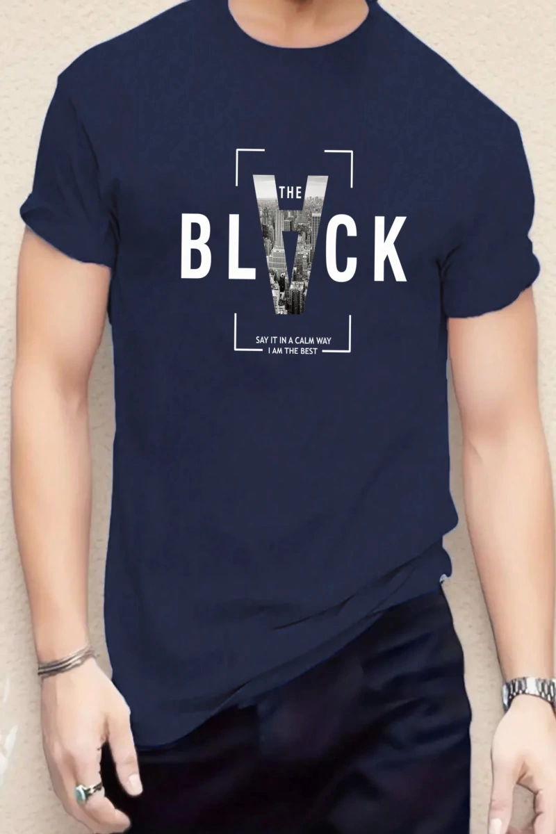 Erkek Slogan Grafik Tişört