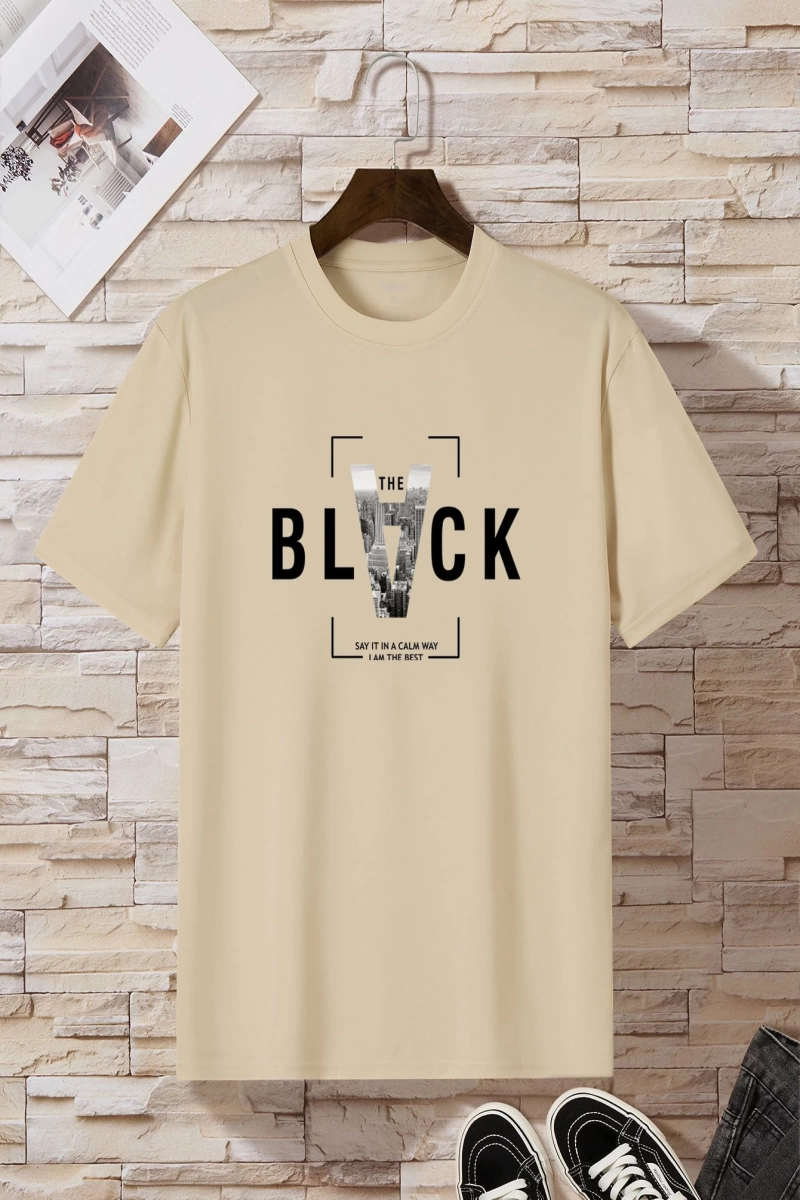 Erkek Slogan Grafik Tişört