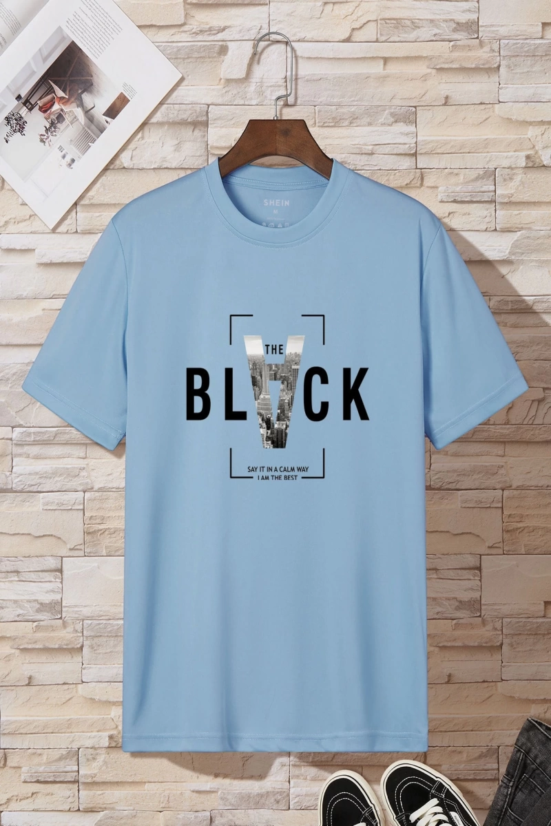 Erkek Slogan Grafik Tişört