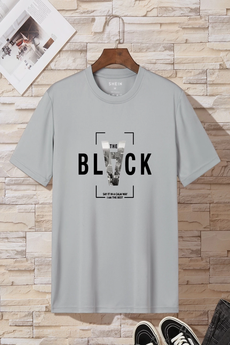 Erkek Slogan Grafik Tişört
