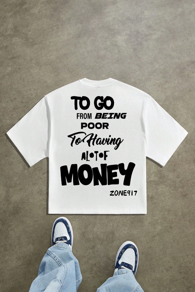 Erkek Sokak Tavrı Slogan Tam Baskılı Kutu Kısa Tişört