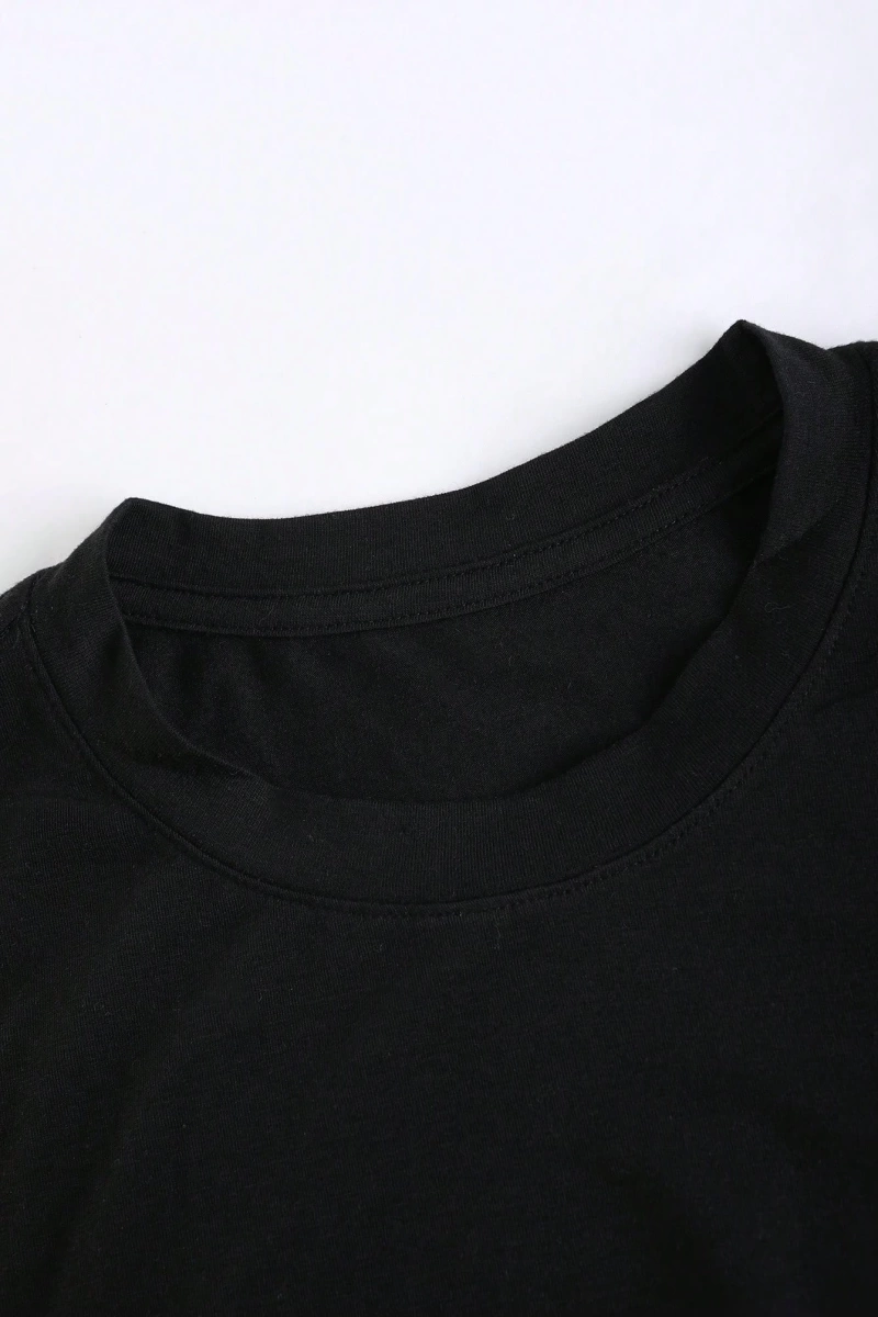 Erkek Tişörtleri Fit Crew Yaka Düşük Omuz Kısa Kollu Slogan Tişört Rahat Yaz