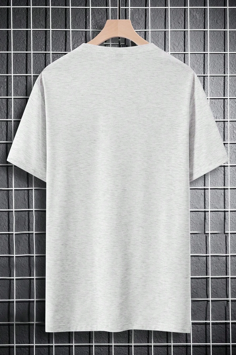 Erkek Tişörtleri Fit Crew Yaka Kısa Kollu Grafik Tişört Basit Yaz Örgü Üst
