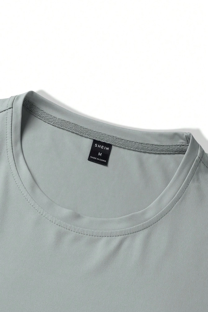 Erkek Tişörtleri Fit Crew Yaka Kısa Kollu Grafik Tişört Basit Yaz Örgü Üst