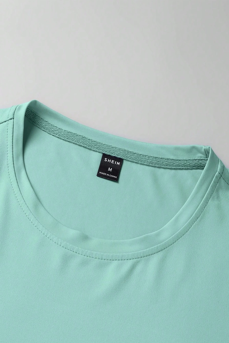 Erkek Tişörtleri Fit Crew Yaka Kısa Kollu Grafik Tişört Basit Yaz Örgü Üst