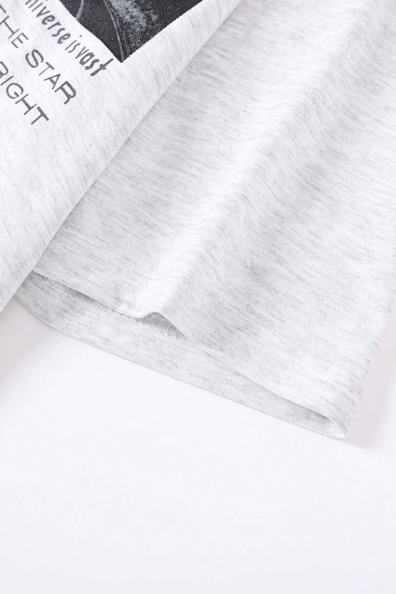 Erkek Tişörtleri Fit Crew Yaka Kısa Kollu Grafik Tişört Basit Yaz Örgü Üst