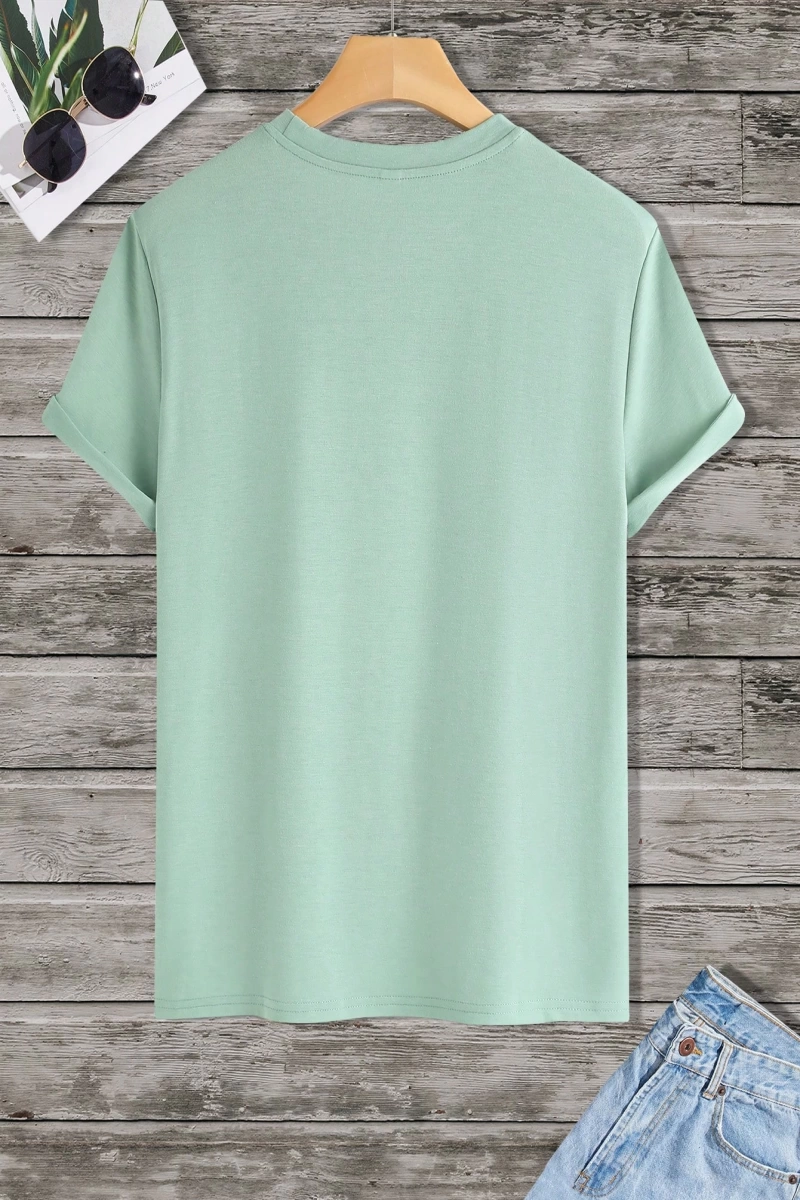 Erkek Tişörtleri Fit Crew Yaka Kısa Kollu Grafik Tişört Çapa Lacivert Rahat Y