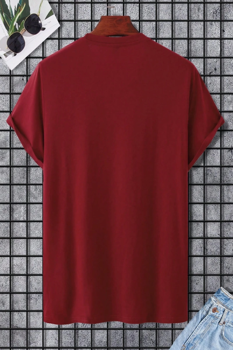 Erkek Tişörtleri Fit Crew Yaka Kısa Kollu Grafik Tişört Çapa Lacivert Rahat Y