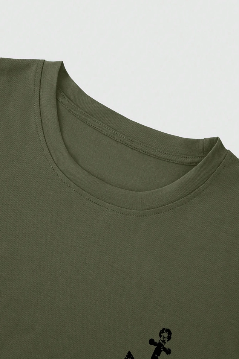 Erkek Tişörtleri Fit Crew Yaka Kısa Kollu Grafik Tişört Çapa Lacivert Rahat Y