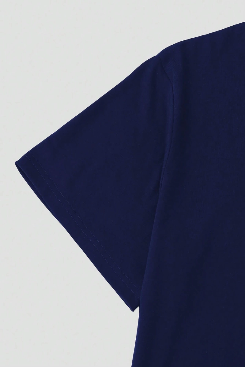 Erkek Tişörtleri Fit Crew Yaka Kısa Kollu Grafik Tişört Çapa Lacivert Rahat Y
