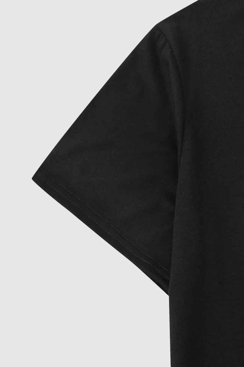 Erkek Tişörtleri Fit Crew Yaka Kısa Kollu Grafik Tişört Çapa Lacivert Rahat Y