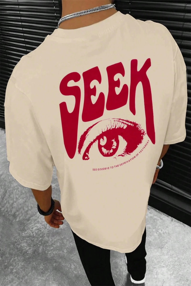Erkek Tişörtleri Fit Crew Yaka Kısa Kollu Grafik Tişört Göz Goth Sokak Yaz Po