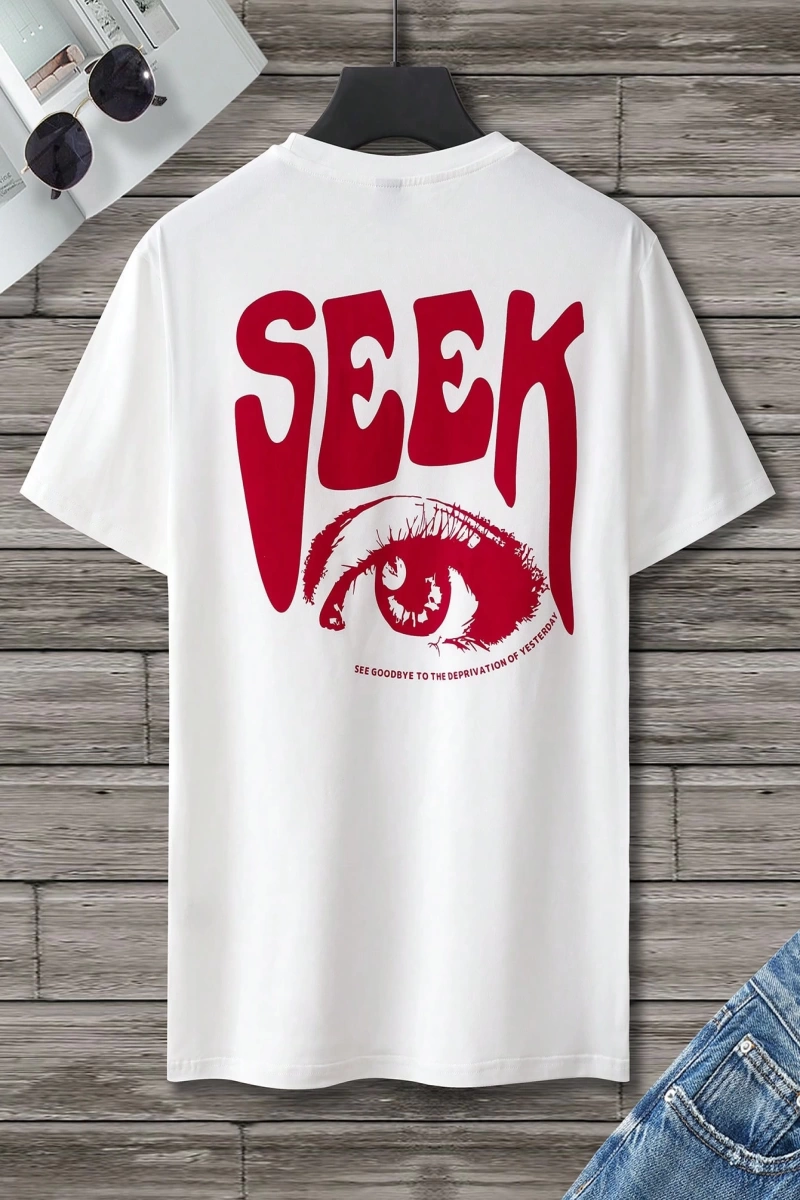 Erkek Tişörtleri Fit Crew Yaka Kısa Kollu Grafik Tişört Göz Goth Sokak Yaz Po