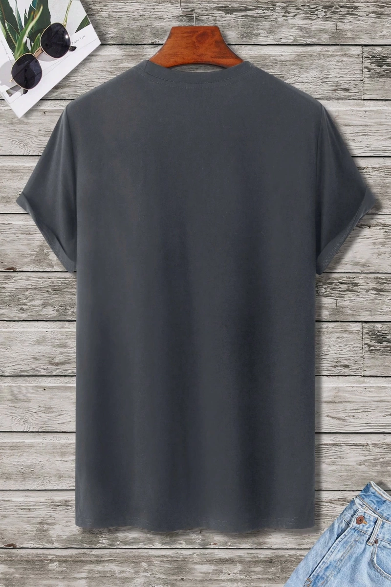 Erkek Tişörtleri Fit Crew Yaka Kısa Kollu Grafik Tişört Kedi Komik Rahat Yaz