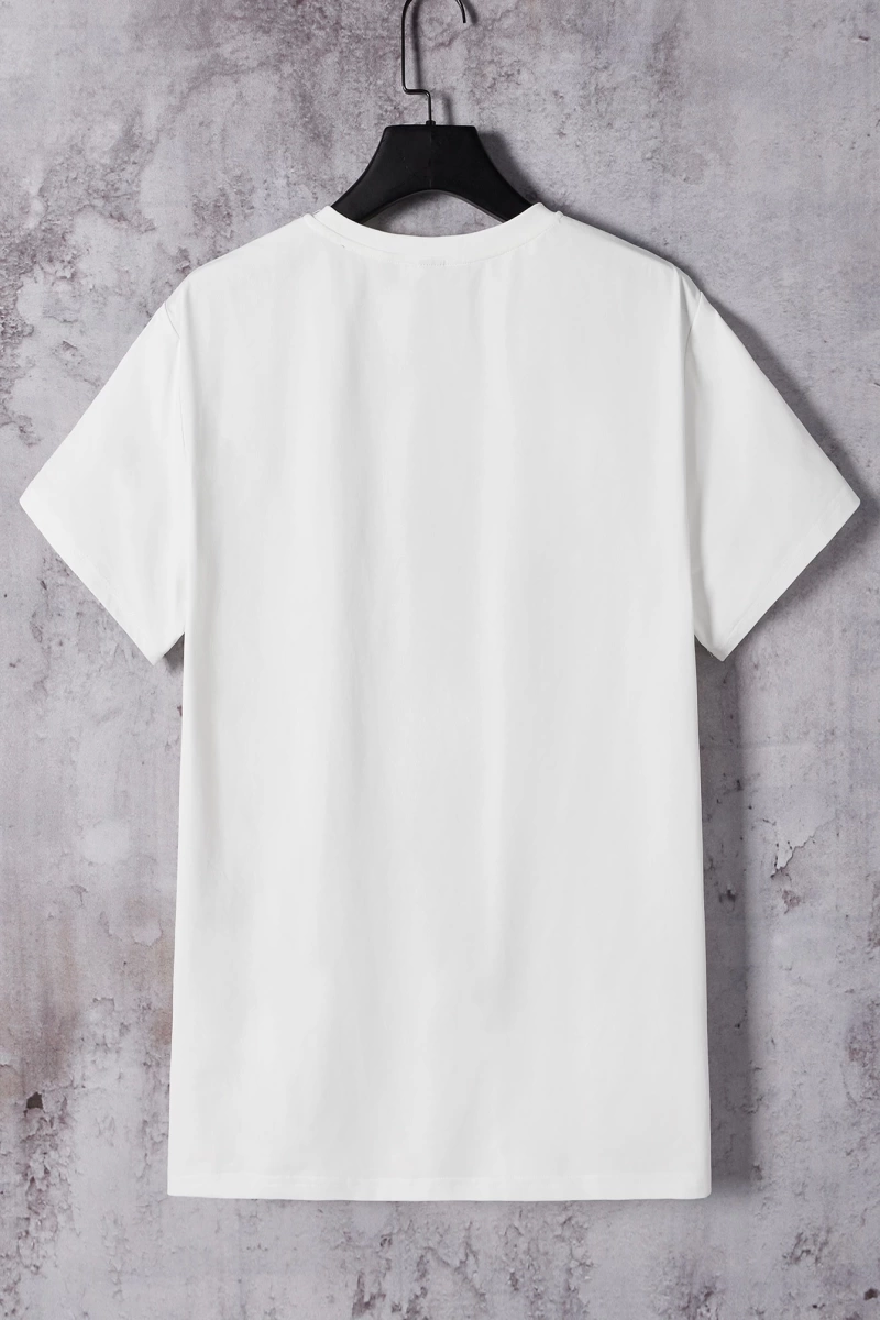 Erkek Tişörtleri Fit Crew Yaka Kısa Kollu Grafik Tişört Palmiye Ağacı Rahat Mo