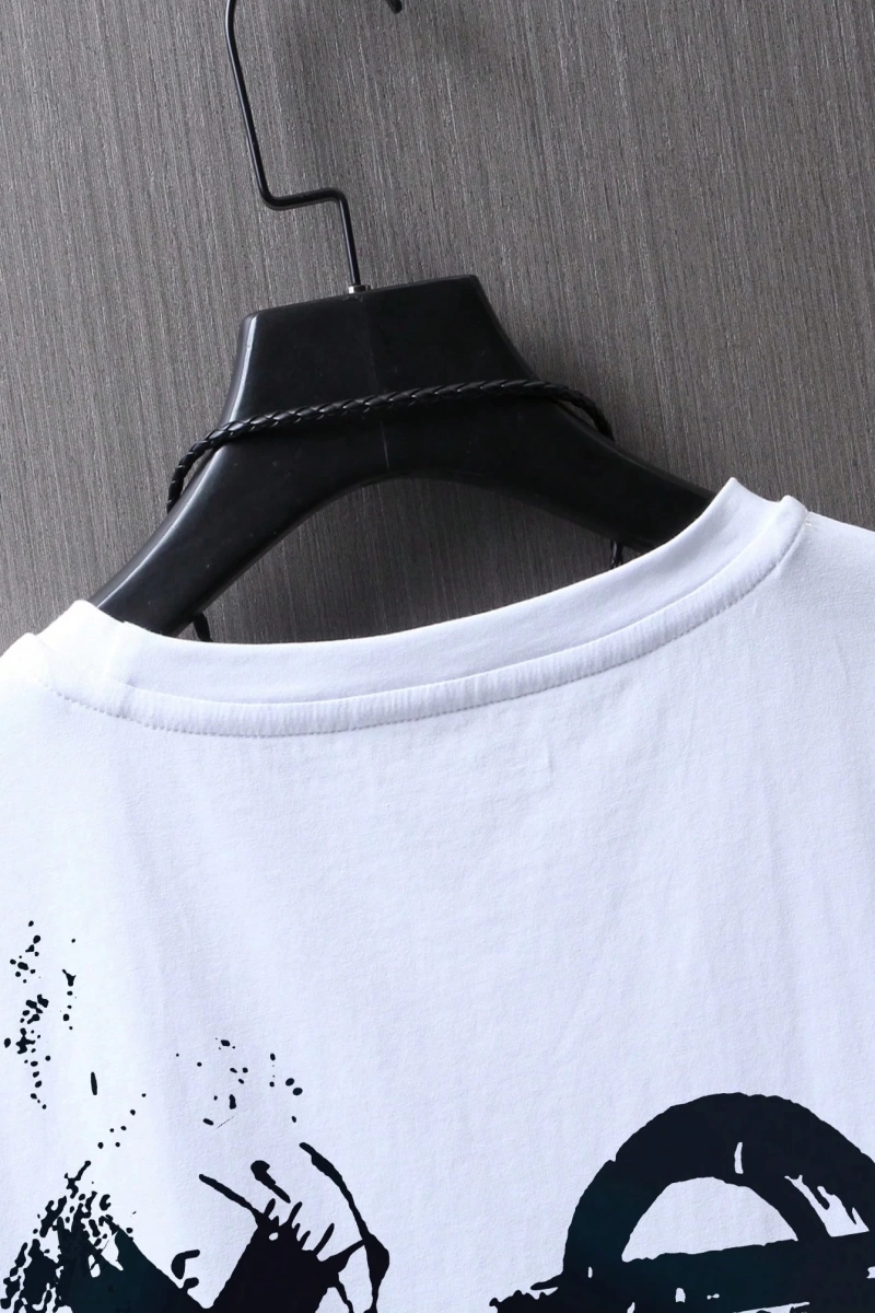 Erkek Tişörtleri Fit Crew Yaka Kısa Kollu Grafik Tişört Smile Face Rahat Yaz