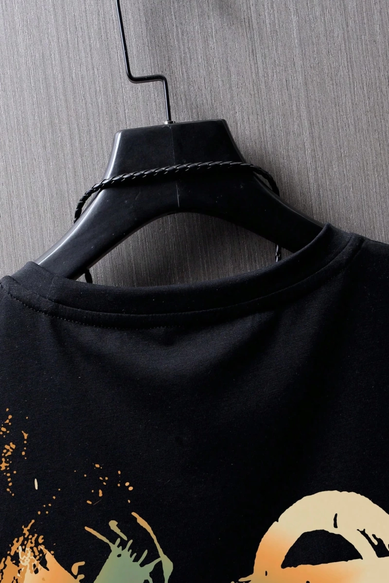 Erkek Tişörtleri Fit Crew Yaka Kısa Kollu Grafik Tişört Smile Face Rahat Yaz