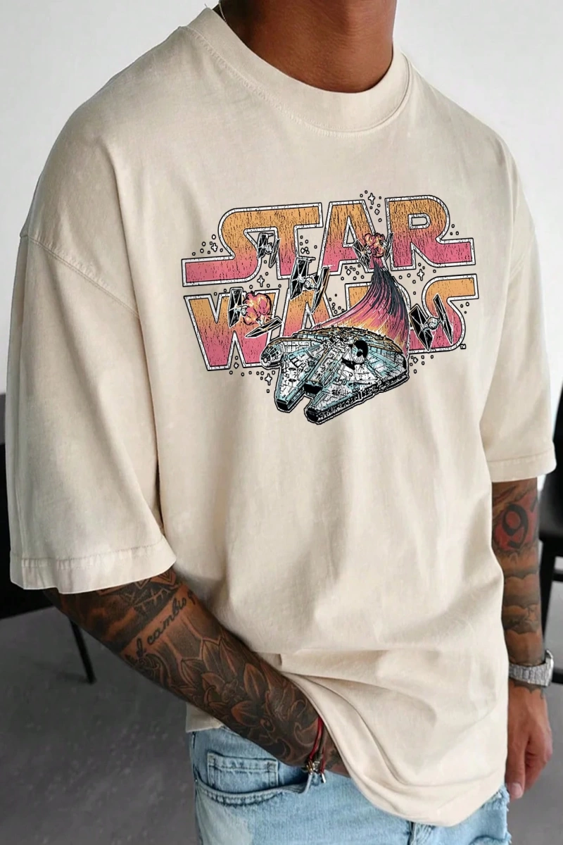 Erkek Tişörtleri Fit Crew Yaka Kısa Kollu Slogan Tişört Okul Kıyafetleri