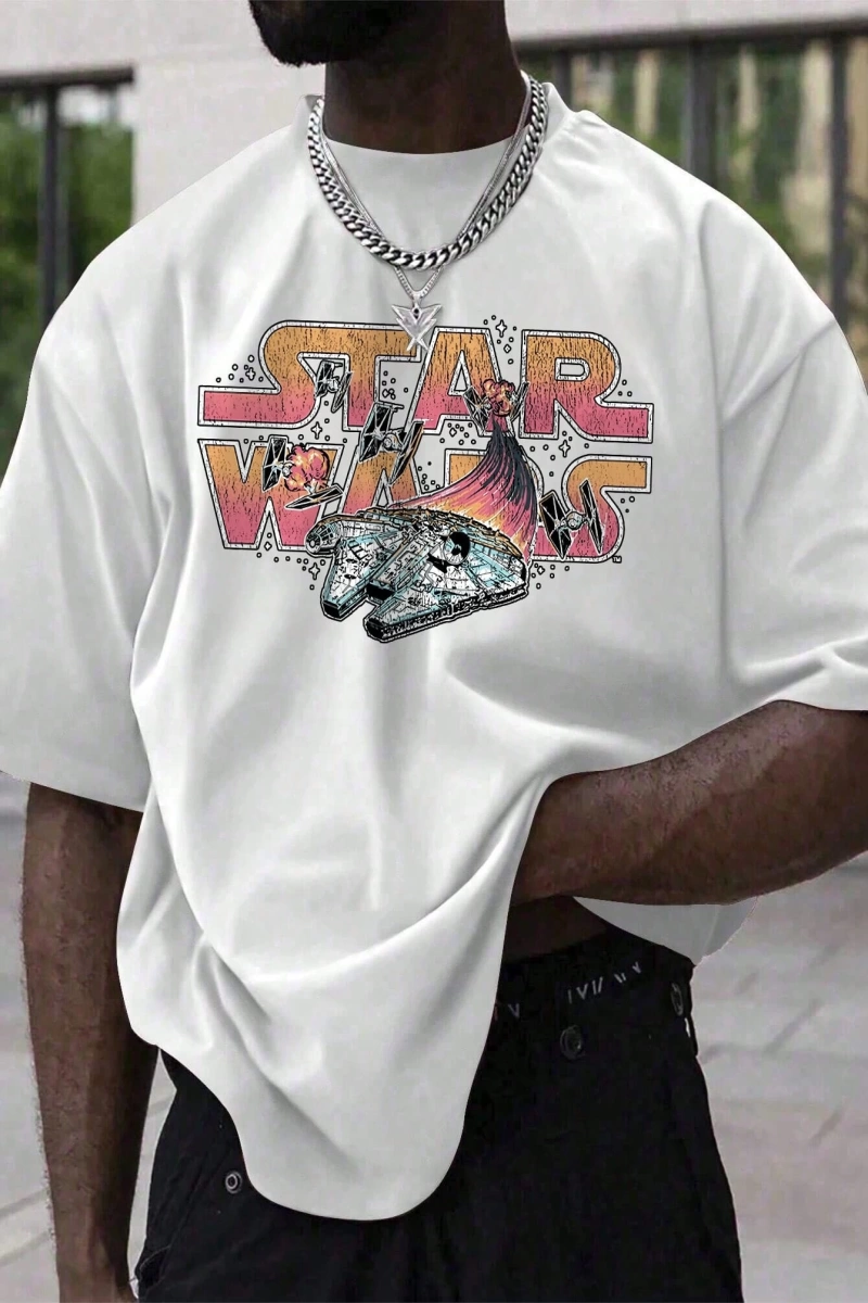 Erkek Tişörtleri Fit Crew Yaka Kısa Kollu Slogan Tişört Okul Kıyafetleri