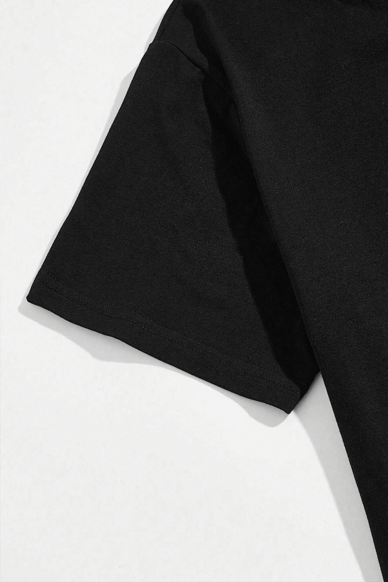 Erkek Tişörtleri Fit Crew Yaka Kısa Kollu Slogan Tişört Okul Kıyafetleri