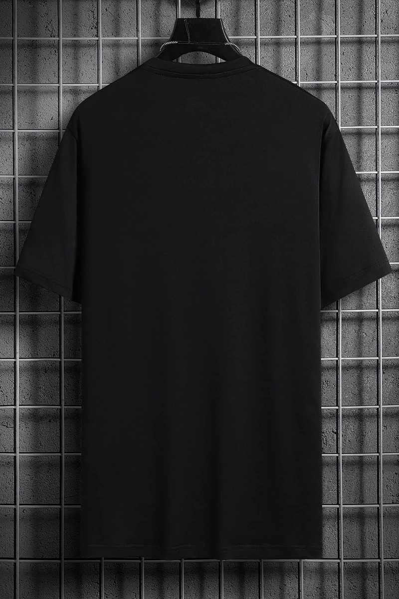 Erkek Tişörtleri Fit Crew Yaka Kısa Kollu Slogan Tişört Rahat Yaz Polyeste