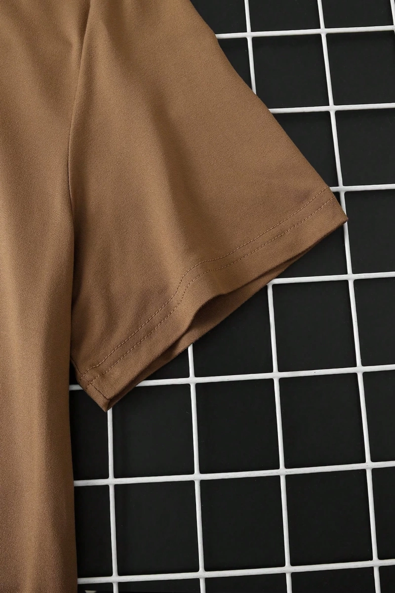 Erkek Yuvarlak Yaka Kısa Kollu Baskılı Minimalist Tişört, Günlük Giyim