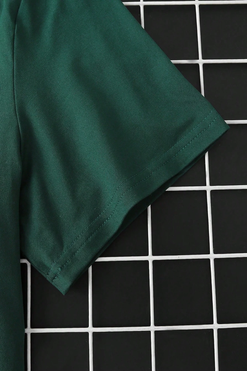 Erkek Yuvarlak Yaka Kısa Kollu Baskılı Minimalist Tişört, Günlük Giyim