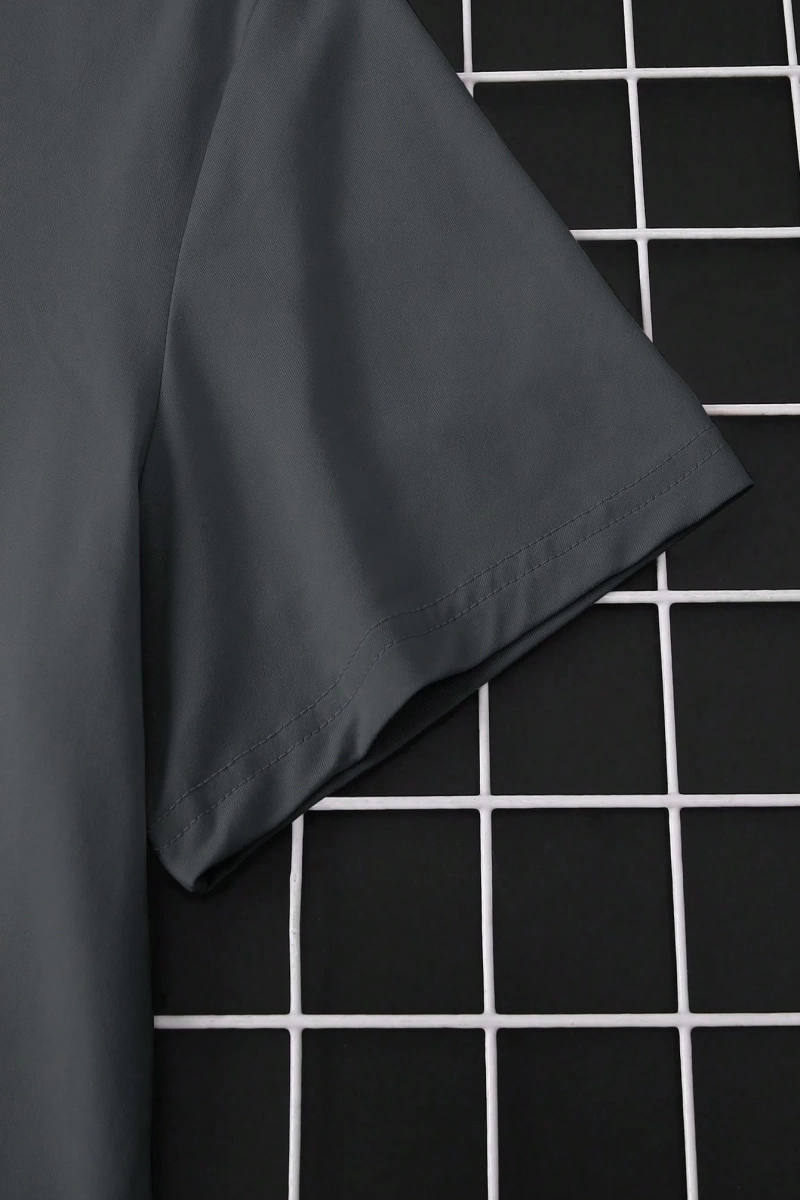 Erkek Yuvarlak Yaka Kısa Kollu Baskılı Minimalist Tişört, Günlük Giyim
