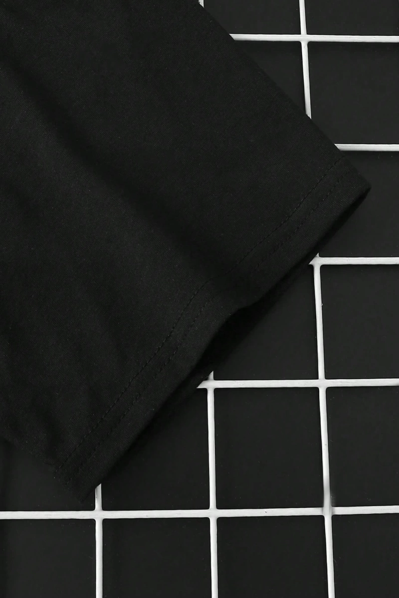 Erkek Yuvarlak Yaka Kısa Kollu Baskılı Minimalist Tişört, Günlük Giyim