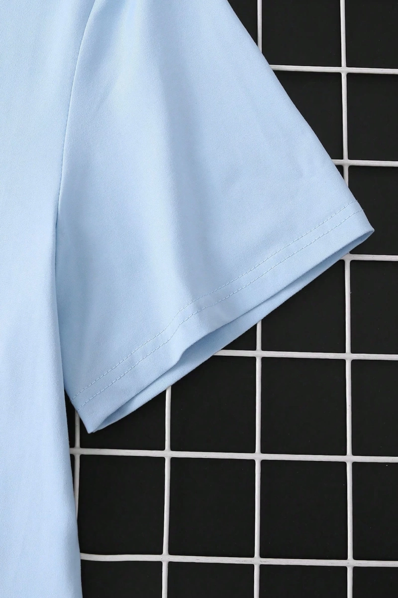 Erkek Yuvarlak Yaka Kısa Kollu Baskılı Minimalist Tişört, Günlük Giyim