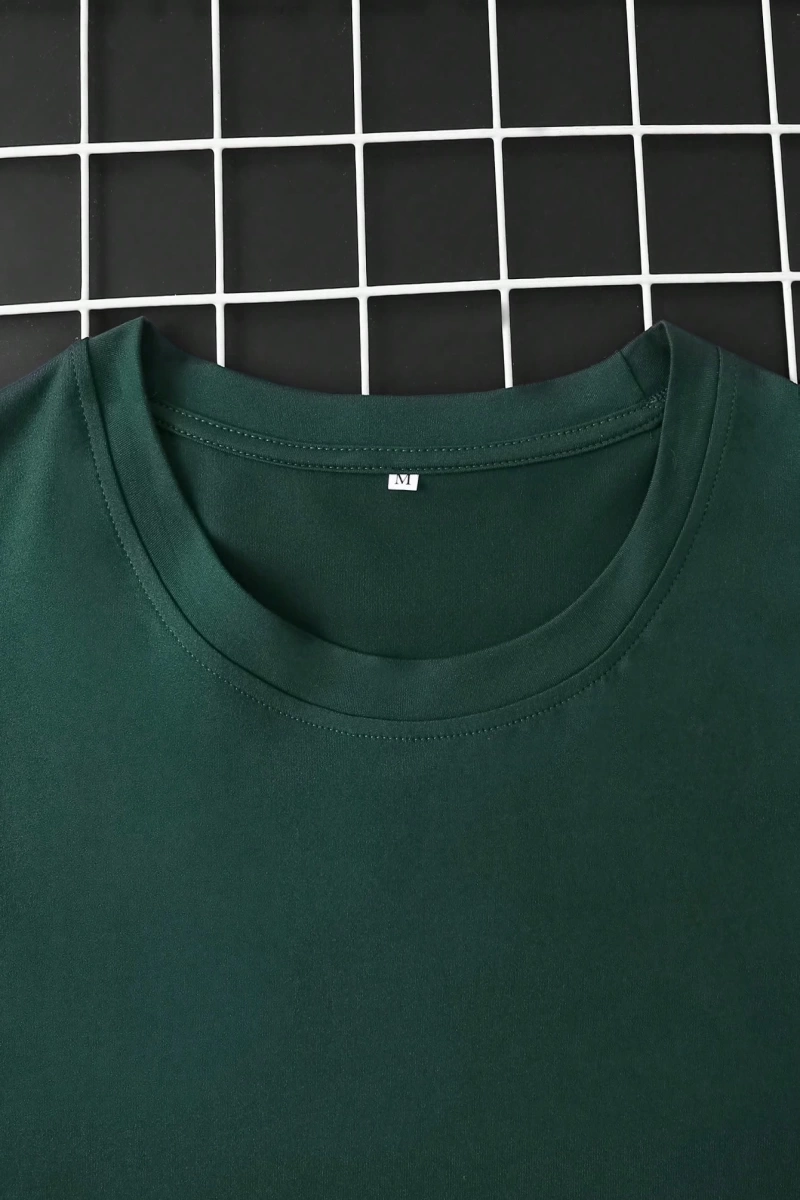 Erkek Yuvarlak Yaka Kısa Kollu Baskılı Minimalist Tişört, Günlük Giyim