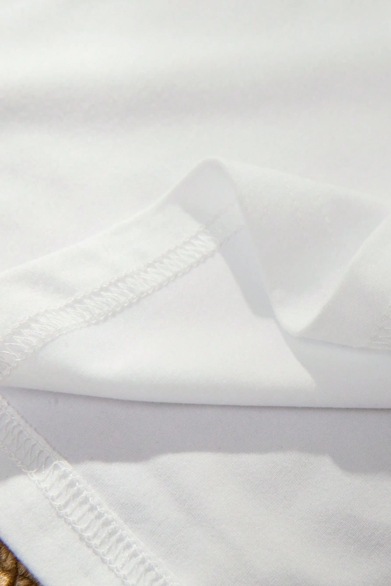 Erkek Yuvarlak Yaka Kısa Kollu Baskılı Minimalist Tişört, Günlük Giyim