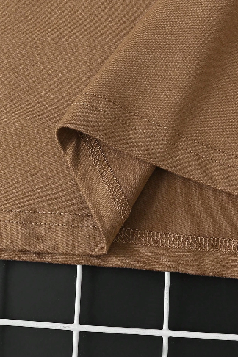 Erkek Yuvarlak Yaka Kısa Kollu Baskılı Minimalist Tişört, Günlük Giyim