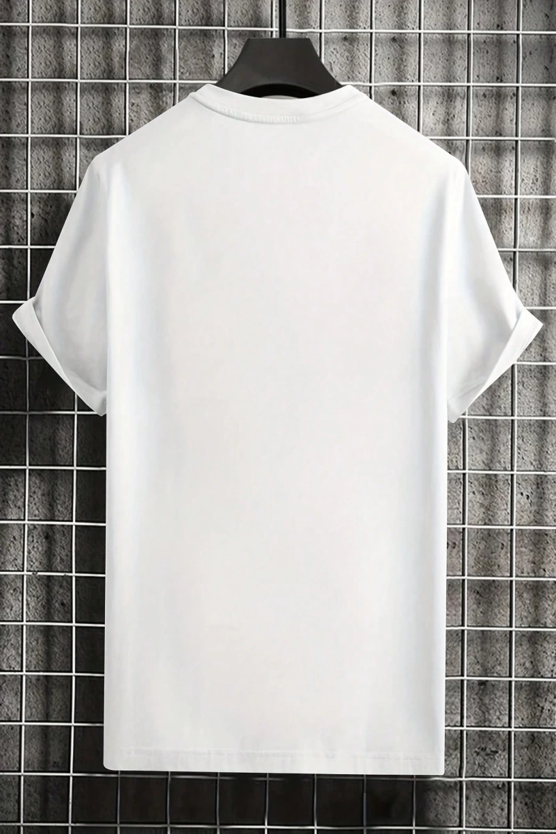 Erkek Yuvarlak Yaka Kısa Kollu Günlük Tişört, Düz Renk Minimalist Stil, Günlük Giyim, İlkbaha
