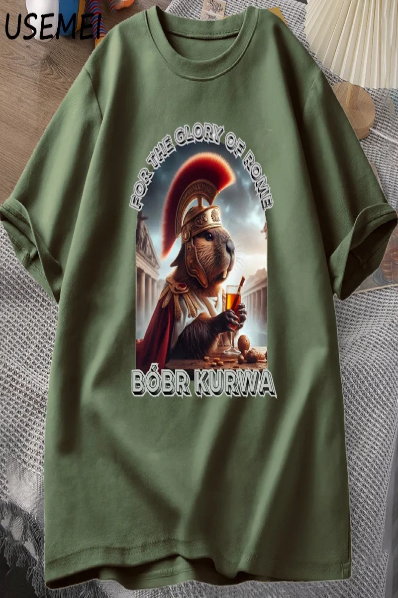 Erkekler T-Shirt adam Bober Bóbr Beaver Boberek T-Shirt pamuk karikatür grafik T Shirt Unisex 3049