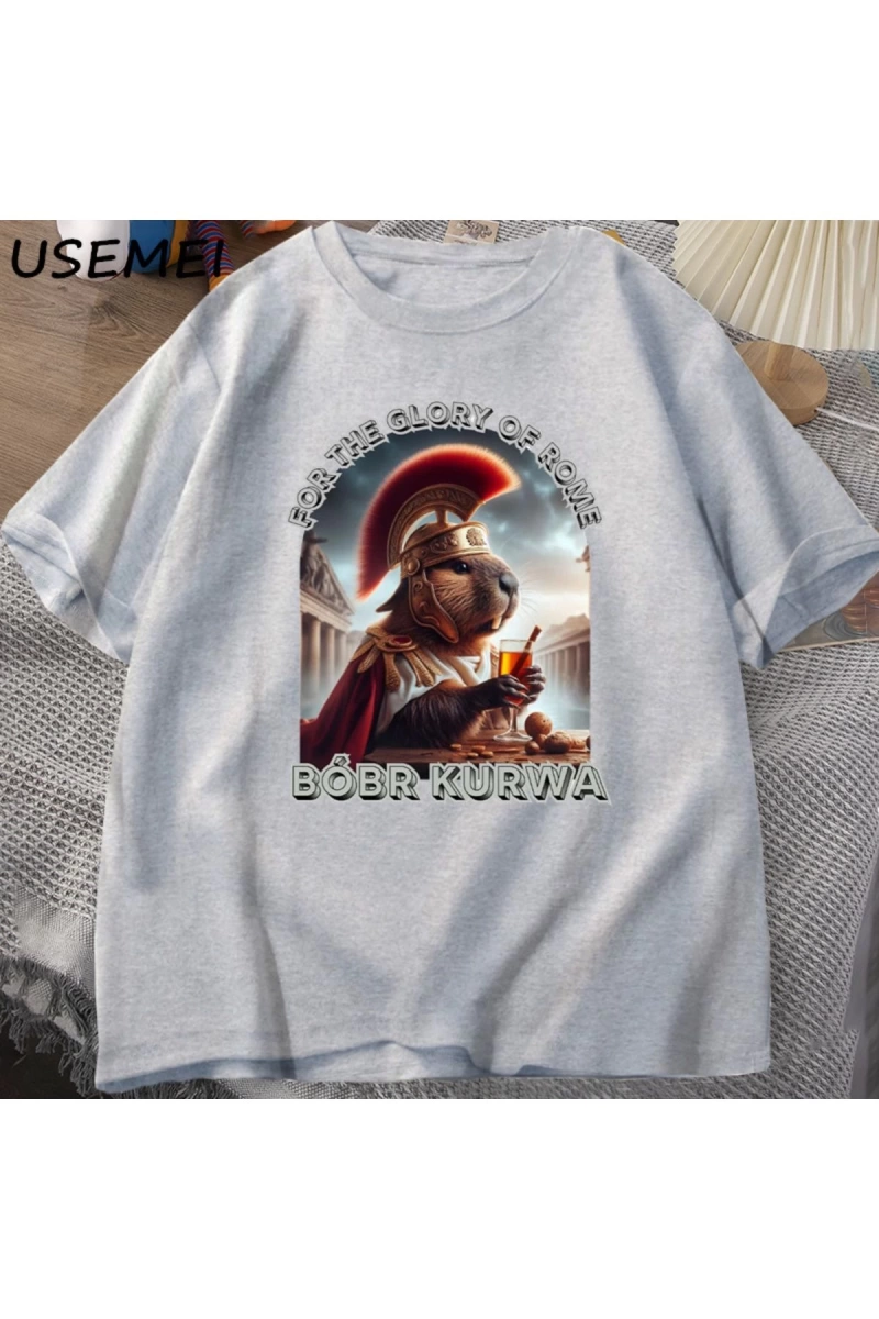 Erkekler T-Shirt adam Bober Bóbr Beaver Boberek T-Shirt pamuk karikatür grafik T Shirt Unisex