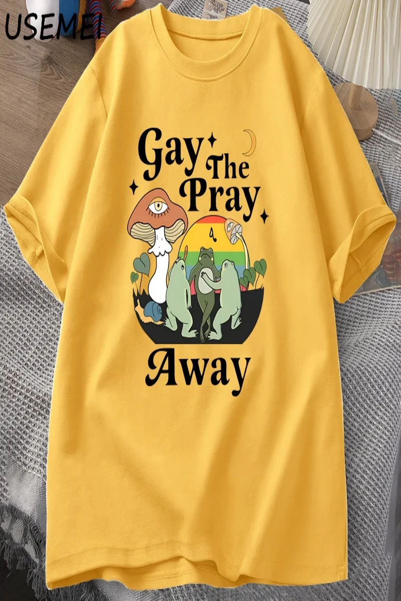 Eşcinsel Dua Uzakta TKadın Erkek Gurur Ay Kurbağa LGBTQ T-Shirt Aşk Aşk Baskılı T-shi 2888